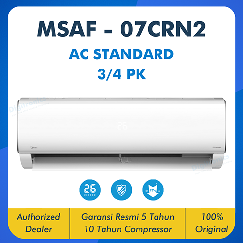 AC Midea Standard MSAF Low Watt 3/4 PK
